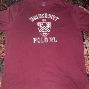 Polo Ralph Lauren University Collegiate Crest Burgundy/White Long-Sleeve Tee